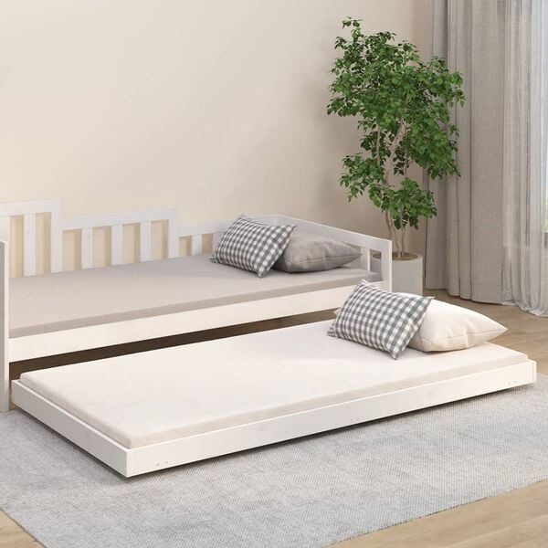 vidaXL Bed Frame without Mattress White 100x200 cm Solid Wood Pine