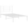 vidaXL Metal Bed Frame without Mattress with Headboard White 100x190cm