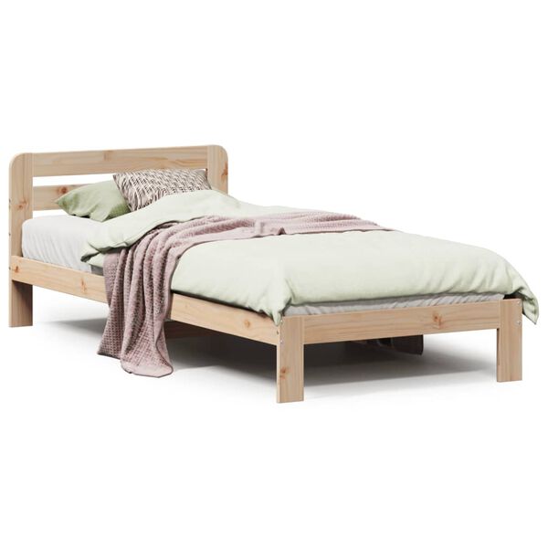 vidaXL Bed Frame without Mattress 90x190 cm Single Solid Wood Pine