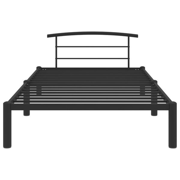vidaXL Bed Frame without Mattress Black Metal 90x200 cm