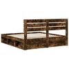 vidaXL Bed Frame Smoked Oak 180 x 200 cm Solid Pine Wood