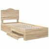 vidaXL Bed Frame with Headboard Sonoma Oak 75 x 190 cm Engineered Wood