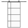 vidaXL Sliding Door with Hardware Set Black 102,5x205 cm ESG Glass