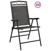 vidaXL Folding Garden Chairs 8 pcs Melange Grey Steel and Textilene