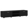 vidaXL TV Cabinet Set with Drawer FLORIN Black Engineered Wood