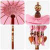 vidaXL Parasol with Base Pink 95 x 95 x 260 cm Cotton and Wood