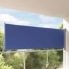 vidaXL Patio Retractable Side Awning 120x300 cm Blue