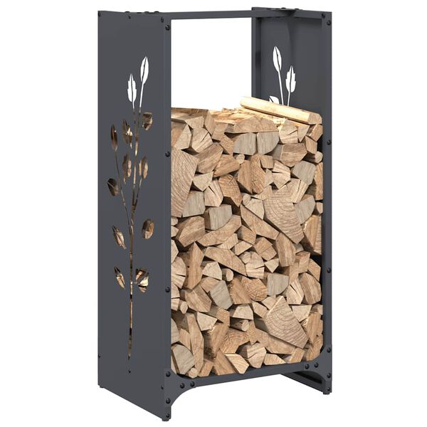 vidaXL Firewood Rack Anthracite 40x30x80 cm Cold-rolled steel