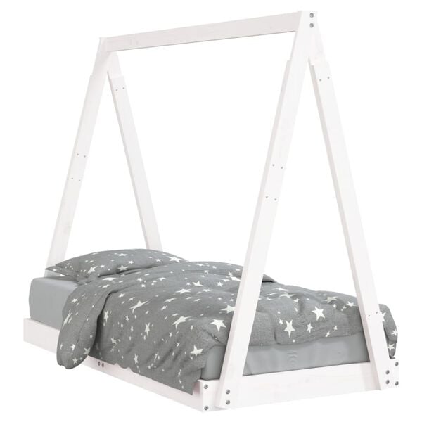 vidaXL Kids Bed Frame White 70x140 cm Solid Wood Pine