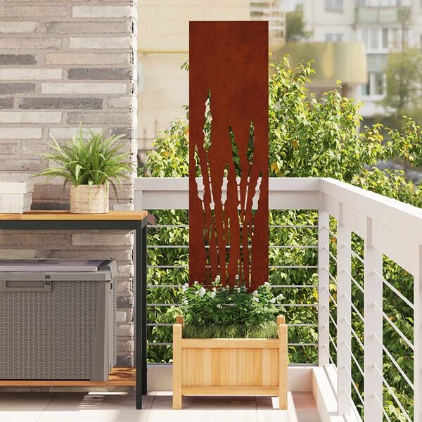 vidaXL Garden Privacy Screen Rusty 32 x 140 cm Weathering steel