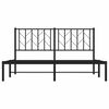 vidaXL Metal Bed Frame without Mattress with Headboard Black 150x200cm