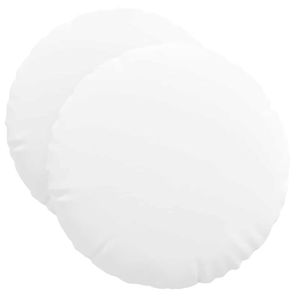 vidaXL Seat Cushions 2 pcs White Ø50 x 19 cm Fabric