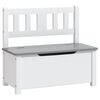 vidaXL Children Storage Bench White and Grey 60x30x55 cm MDF