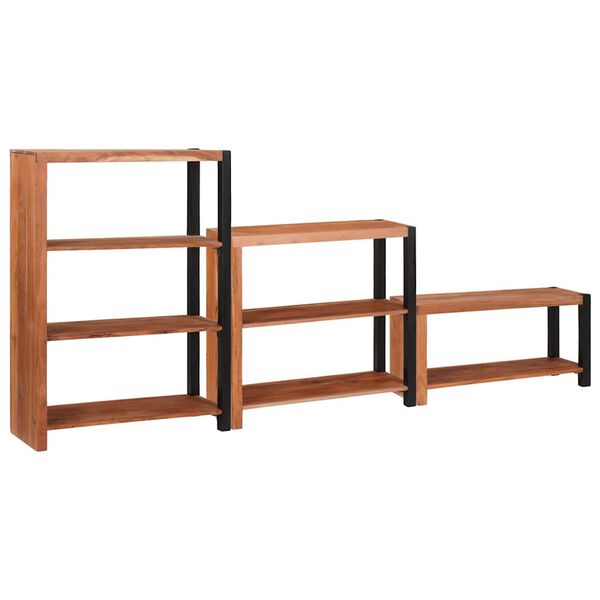 vidaXL Bookshelf 3 pcs Brown 80 x 30 x 110 cm Solid Acacia Wood