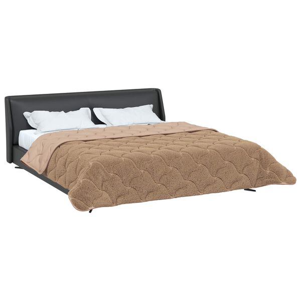 vidaXL Full Year Duvet Taupe 200 x 220 cm Microfiber and Teddy fleece