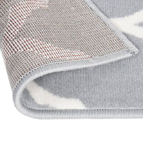 vidaXL Runner Rug BCF Grey and White 100x400 cm