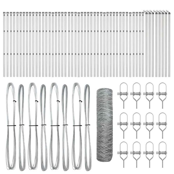 vidaXL Fence Post Silver 100 x 0.8 m (50 mm mesh) Steel