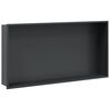 vidaXL Shower Niche Matt Black 62x32x9 cm Stainless Steel