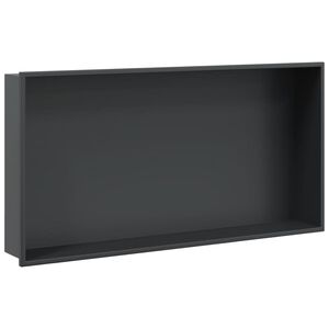 vidaXL Shower Niche Matt Black 62x32x9 cm Stainless Steel