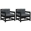 vidaXL Garden Chairs with Cushions 2 pcs Black Solid Wood Pine