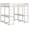 vidaXL Loft Bed with Desk and Ladder White 180x200 cm Super King Solid Wood Pine