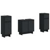 vidaXL 2 Piece Bathroom Cabinet Set EDE Black Engineered Wood