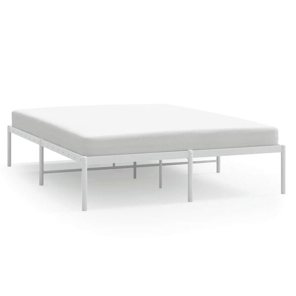 vidaXL Metal Bed Frame without Mattress White 150x200cm