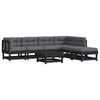 vidaXL 7 Piece Garden Lounge Set with Cushions Black Solid Wood