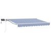 vidaXL Manual Awning Frame with LEDs Blue and White 2.5 x 2 m