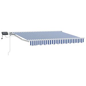 vidaXL Manual Awning Frame with LEDs Blue and White 2.5 x 2 m