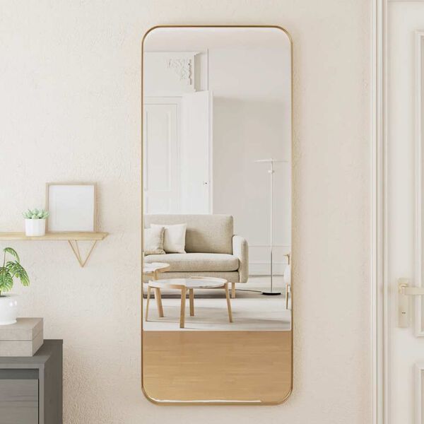 vidaXL Wall-mounted Mirror Gold 40x100 cm Rectangle