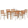 vidaXL Garden Dining Set 7 pcs Beige Solid Acacia Wood