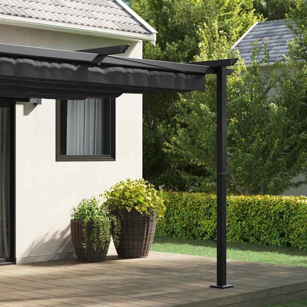 vidaXL Wall Mounted Gazebo Anthracite Steel