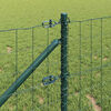 vidaXL Fence with Post Green 0.4 x 50 m Steel and PVC