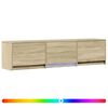vidaXL TV Cabinet with LED Sonoma Oak 165 x 34 x 40 cm Engineered Wood