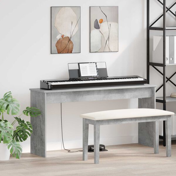 vidaXL Keyboard Stand Concrete Grey 130 x 32 x 64 cm Engineered Wood