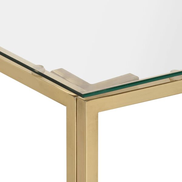 vidaXL Coffee Table Gold Stainless Steel and Tempered Glass