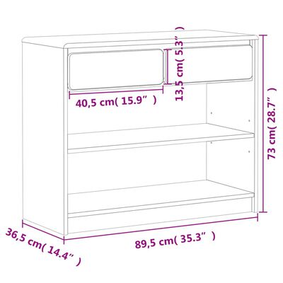 vidaXL Console Table SAUDA Oak 89.5x36.5x73 cm Solid Wood Pine