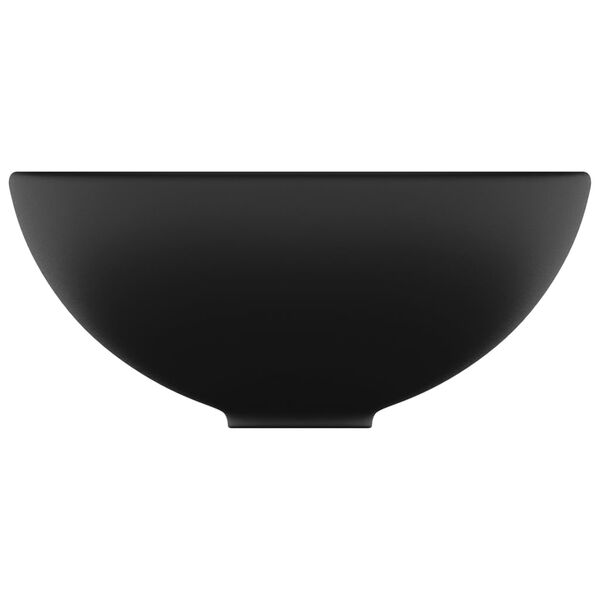 vidaXL Luxury Bathroom Basin Round Matt Black 32.5x14 cm Ceramic
