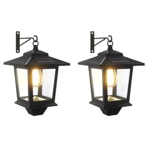 vidaXL Wall Mount Lamp with LED Bulb 2 pcs Black 19 x 14 x 25 cm