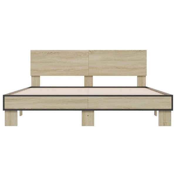 vidaXL Bed Frame without Mattress Sonoma Oak 160x200 cm