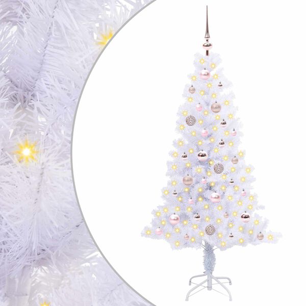 vidaXL Artificial Christmas Tree with Stand White 150 cm PVC and Steel