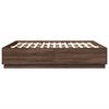 vidaXL Bed Frame with LED without Mattress Brown Oak 200x200 cm