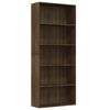 vidaXL 5-Tier Book Cabinet Brown Oak 80x30x189 cm Engineered Wood