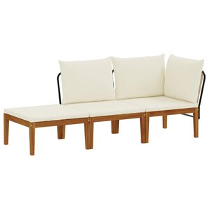 vidaXL 3 pcs Solid Acacia Wood & Rope Natural