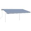 vidaXL Manual Retractable Awning with LED 4x3.5 m Blue and White