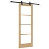 vidaXL Sliding Door Natural 73.5 x 198.5 cm Solid Pine Wood and Glass