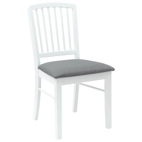 vidaXL Dining Chairs 2 pcs White 50 x 52.5 x 91 cm Solid Rubber Wood
