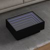 vidaXL Coffee Table with LED Black 70x50x30 cm Engineered Wood
