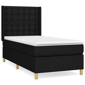 vidaXL Box Spring Bed with Mattress Black 80x200 cm Fabric